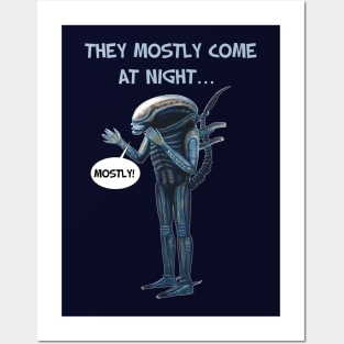 Aliens 1986 movie quote - "They mostly come at night, mostly" LIGHT Posters and Art